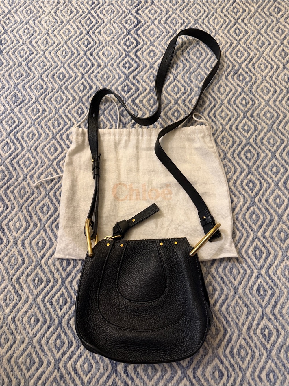 Chloé Black Pebbled Leather Hayley Mini Crossbody with Gold-Tone Hardware - Picture 2 of 10